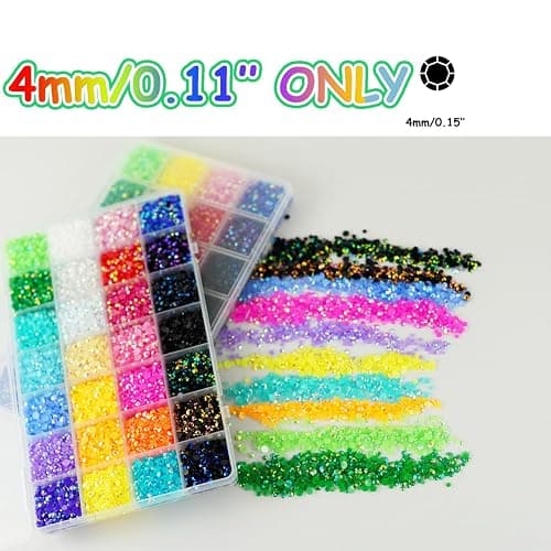22000pcs Resin Rhinestones for Crafting, 28 Multicolors 4mm SS16 Non-Hotfix Gems Beads, Colorful Jelly AB Flatback Rhinestones, Jewels Gems for Bedazzling Kit with B7000 for DIY Art Crafts Decoration thumbnail 2