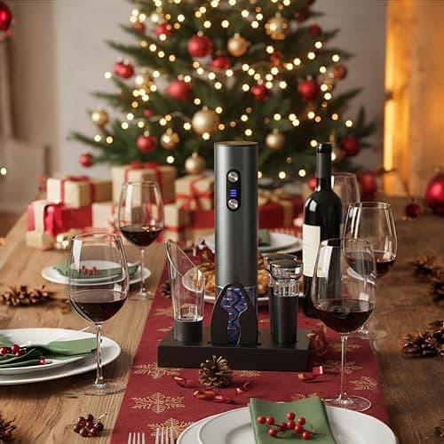 Newise Rechargeable Electric Wine Opener Gift Set: Wine Opener, Aerator, Vacuum Stoppers & Foil Cutter - Wine Lovers Gifts for Women Men, Mom thumbnail 2