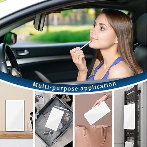 Led Sun Visor Vanity Mirror, Upgraded Large Car Mirrors with Lights, Dimmable Light up Vanity Makeup Mirror for Car,Rechargeable Universal Rear View Visor Mirrors thumbnail 7