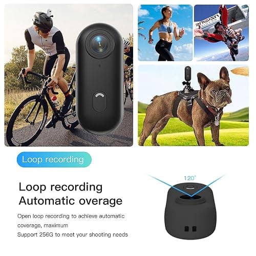FOUKWAKC H7 64GB 1080P Thumb Action Camera, Mini Body Cameras, Wearable Pocket Vlogging Camera with Magnetic Lanyard, Small Portable Body Cam Helmet Cam for Work, Cycling, Travel, Pet Walking thumbnail 8