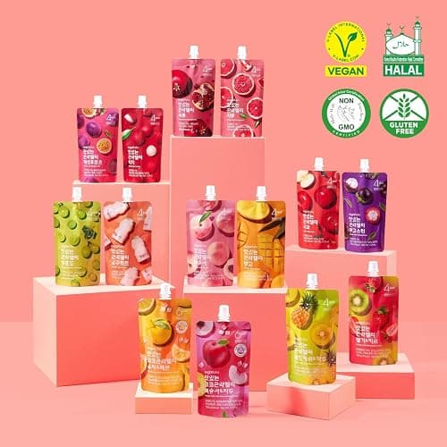 Sugarlolo Konjac Sweet Peach Jelly Snack - Vegan Jello with Zero Sugar | Only 4 Calories per Pouch | Low Calorie Korean Snacks5.29 Oz (150g) | 10 Pack thumbnail 7