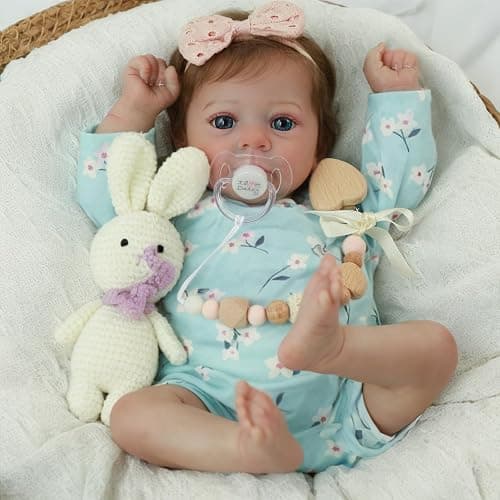 SCOM Lifelike Reborn Baby Dolls Girl - Felicia, 17-Inch Realistic-Newborn Baby Dolls with Weighted Soft Cloth Body, Real Life Cute Reborn Dolls with Gift Box for Kids Age 3+ thumbnail 7