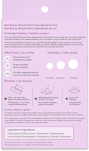 Rael Pimple Patches - Miracle Overnight Spot Cover, Thicker & Extra Adhesion, Hydrocolloid Acne Treatment for Face, Zits & Blemishes, Korean Skin Care, Vegan & Cruelty-Free, 3 Sizes (104 Count) - 104 Count (Pack of 1) thumbnail 9