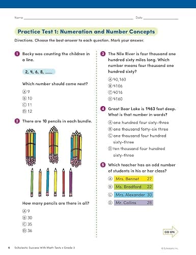 Scholastic Success with Math Tests Grade 3 Workbook thumbnail 5