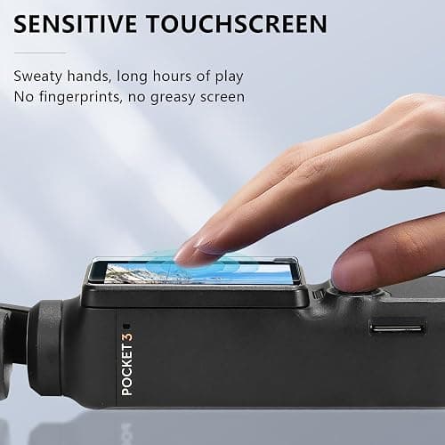 FPVtosky 2 Lens Protector + 2 LCD Screen Protector for DJI Osmo Pocket 3, DJI Pocket 3 OP3 Tempered Glass Film Accessories, 9H Hardness, Touch Sensitive, Full Screen Protection thumbnail 6