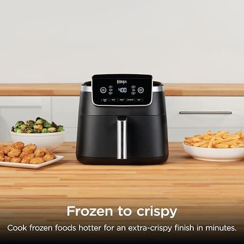 Ninja Air Fryer | 5 QT Capacity fit up to 4lbs of Fries | 5-in-1 Air Fry, Bake, Roast, Reheat, & Dehydrate | 400°F | Air Crisp Technology | 1750 Watts | Nonstick Basket & Crisper Plate | Grey | AF142 thumbnail 2