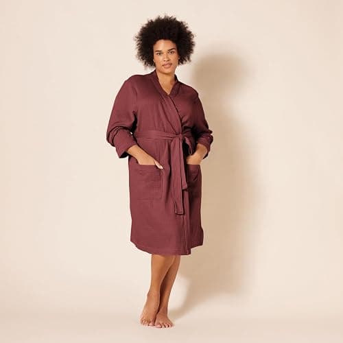 Amazon Essentials Women's Lightweight Waffle Full-Length Bath Robe with Pockets (Available in Plus Size) thumbnail 6