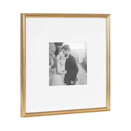 Kate and Laurel Adlynn Square Picture Frame Set of 3; 16 x 16 matted to 8 x 8; Gold; Modern Three-Piece Frame Set for Gallery Wall Frame Set in Living Room Wall Decor thumbnail 8