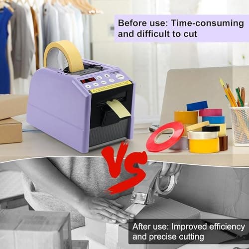 Ribbon Cutting Machine, Automatic Tape Dispenser, 6-60mm Width, 5-999mm Length, Ideal for Restaurants, Business & Home thumbnail 3