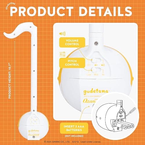 Otamatone Japanese Electronic Musical Instrument Portable Music Synthesizer (Official Licensed Sanrio Gudetama) Maywa Denki Studio Award Winning, Educational Fun Gift for Children Teen Adults thumbnail 4