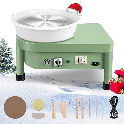 Huanyu Pottery Wheel 10" with Manual Switch(No Foot Pedal), Electric Ceramic Machine with Detachable Basin Art Clay DIY Sculpting Tool Kit - Image 1