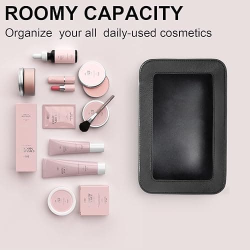 LETGO Clear Makeup Bags, TSA Approved Toiletry Bag with Zipper, Clear Makeup Organizer Fit Carry-on Travel Car Accessories Essentials,Portable Travel Small Pouch for Women Men (Black) - 0-Black thumbnail 5