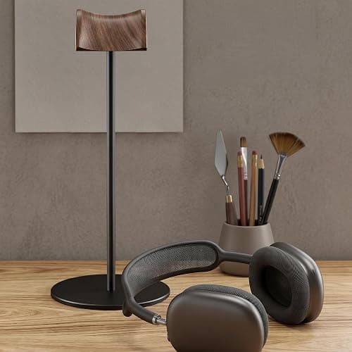 QinCoon Headphone Stand, Walnut Wood & Aluminum Headset Stand thumbnail 7
