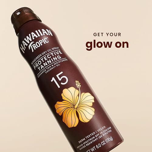 Hawaiian Tropic Dry Oil Tanning Spray Sunscreen SPF 15, 6 oz | Protective Sun Tanning Oil with SPF 15 Sunscreen, Oxybenzone Free, 6 oz thumbnail 2
