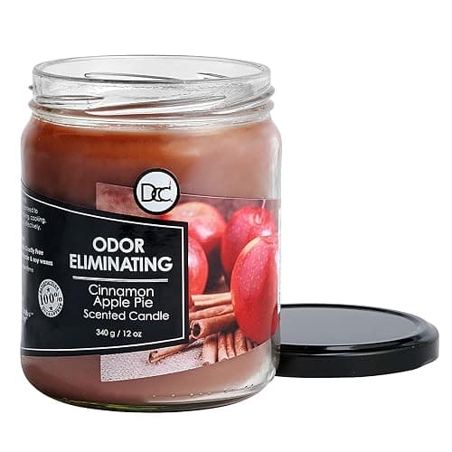Cinnamon Apple Pie Odor Eliminating Highly Fragranced Candle - Eliminates 95% of Pet, Smoke, Food, and Other Smells Quickly - Up to 80 Hour Burn time - 12 Ounce Premium Soy Blend thumbnail 2