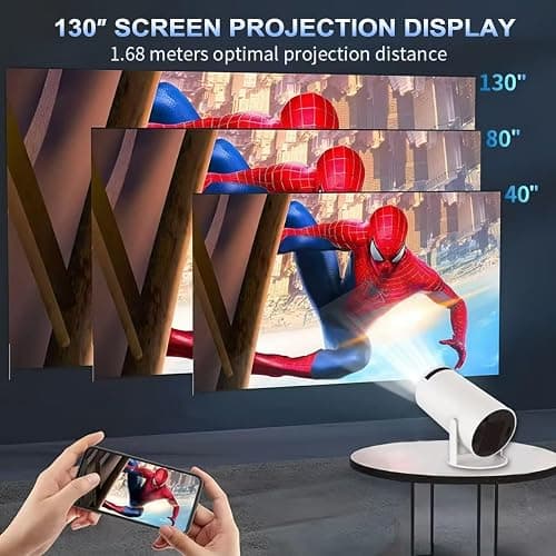 Videoprojecteur Mini Projecteur FHD 4K Portable Projecteur Video WiFi 6 BT5.2 Correction Trapèze Rotation 180° Rotation Compatible TÉLÉPhone/PC/HDMI/USB/PS5 [App intégrée] thumbnail 7