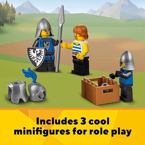 LEGO Creator 3 in 1 Medieval Castle Toy, Transforms from Castle to Tower to Marketplace, Includes Skeleton and Dragon Figure, with 3 Minifigures and Catapult, 31120 thumbnail 7