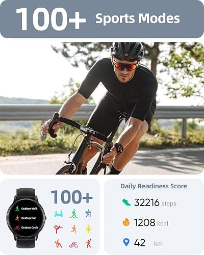 Parsonver Smart Watch for Men Women(Answer/Make Calls), HD Screen Fitness Tracker IP68 Waterproof 100+ Sport Modes, Heart Rate Sleep Monitor, Pedometer, Smartwatch for Android Phones/iPhone Compatible thumbnail 4