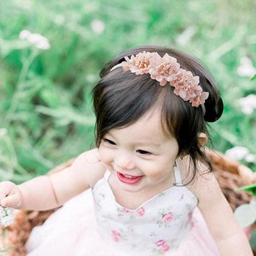 BFNAAgirl Baby Girl Headbands Nylon Flower Elastic Hairbands 6pcs Hair Accessories Gift for Newborn Infant Toddlers - 6pcs/set-5 thumbnail 6