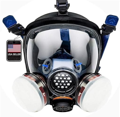 Parcil Distribution Gas Mask Survival Nuclear and Chemical Full Face Respirator - Organic Vapor & Particulate - CE Tested - Image 1