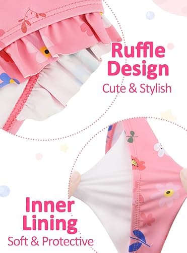 BliBliTaTa Girls Two Piece Long Sleeve Swimsuit Rash Guard Set, Kids Bathing Suit for Toddler, Size 3 Month to 8 9 10 12 14 thumbnail 5