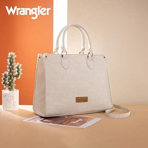 Montana West X Wrangler Large Tote Bag for Women, Western Purse Work Shoulder Handbag with Crossbody Strap thumbnail 7