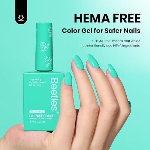 Beetles Green Teal Gel Nail Polish - Hema-Free Turquoise Mint Green Soak Off Gel Polish Island Reverie for DIY Manicure Salon 0.5Oz thumbnail 2