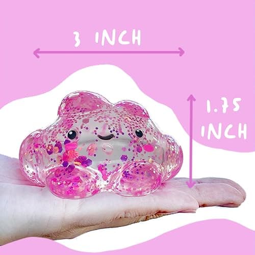 Kiedle Cloud Stress Ball - Nice Sensory Squishy Squeeze Cute Fidget Toy with Slow Rise Squish - 3" Cloud thumbnail 2