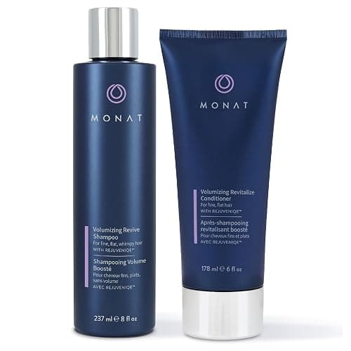 MONAT Volumizing Shampoo & Conditioner Set Infused with REJUVENIQE – Lightweight Care for Fine, Flat Hair – Enhances Volume, Adds Softness and Shine – Net Wt. 237 ml (8 fl. oz.) & 177 ml (6 fl. oz.) - Image 1