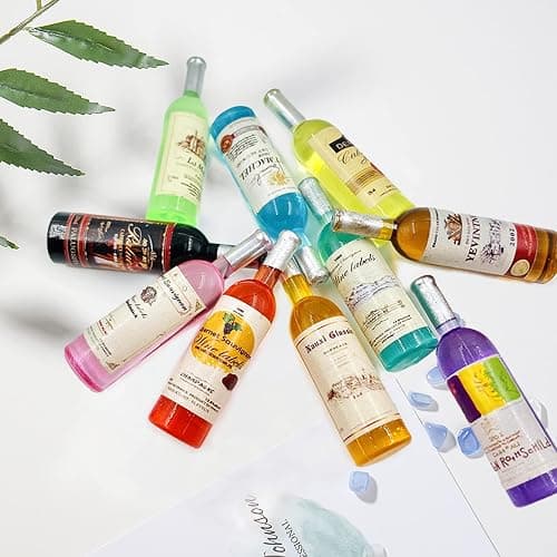 10Pcs 1:12 Scale Mini Miniature Bottles Wine Bottles miniverse Make it Mini Food Mini House Drink Accessories Dollhouse Decoration (10pcs Non-Repeating) thumbnail 4