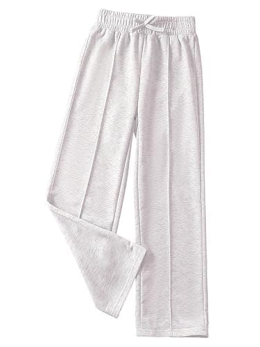  Girl's Jogger Swearpants High Elastic Waist Pants Casual Baggy Wide Leg Sweatpants with Pocket - Image 1