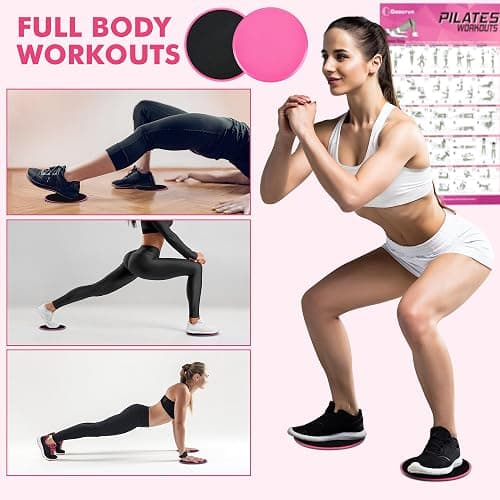 Goocrun Pilates Ring Set with Resistance Bands Set, Pilates Ball, Sliding Disks – Workout Equipment Home Gym Includes Complete Fitness Poster thumbnail 4