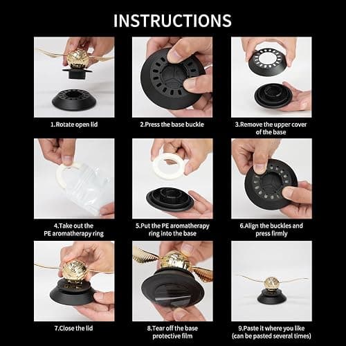 MAJESTY`S SECRET PHEROMAX Solar Car Air Freshener Diffuser, Odor Eliminator for Vehicle Scenting Device, Long Lasting Scent for Auto, Automotive Accessories Interior Scent Diffuser (gold) thumbnail 4