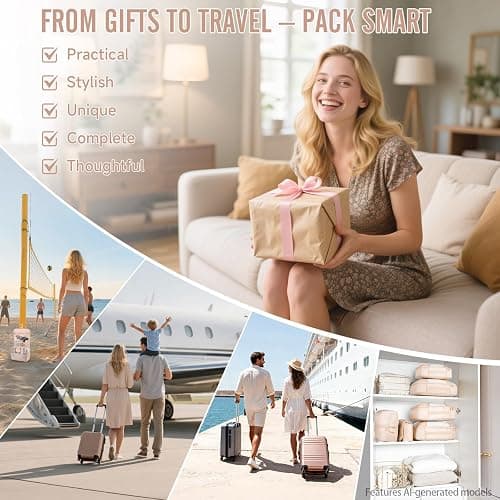 Veken 8 Set Packing Cubes for Travel Essentials,Anti-Wrinkle Buckled Suitcase Organizer for Shoe & Toiletry Bag,Carry On Luggage Bag with 99+ Count Mesh Holes for Airplane & College Dorm Accessories thumbnail 9