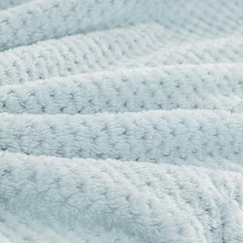 BEDELITE Travel Blanket with Bag, Ultra-Soft Jacquard Fleece Blanket with Luggage Sleeve & Backpack Clip, Airplane Blanket Travel Essentials, Blue thumbnail 6