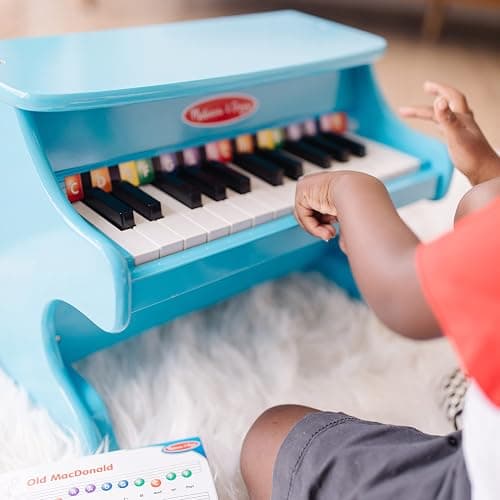 Melissa & Doug Learn-to-Play Piano with 25 Keys and Color-Coded Songbook - Blue thumbnail 7