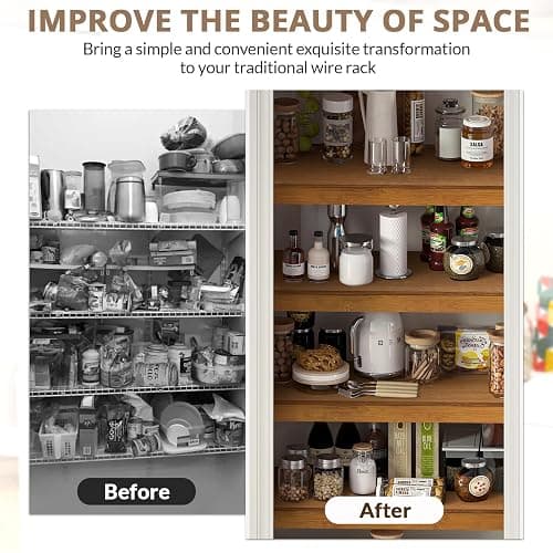 Gashell Wire Shelf Covers, Bamboo Wire Rack Covers for Pantry, Closet (4pcs, 24" W x 16" D) thumbnail 5