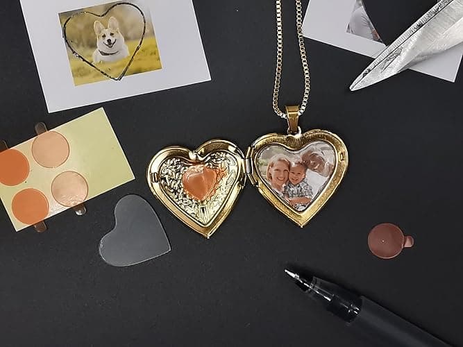GOKING Love Heart Locket Necklace That Holds Pictures, Initial Alphabet A-Z Photo Lockets thumbnail 3