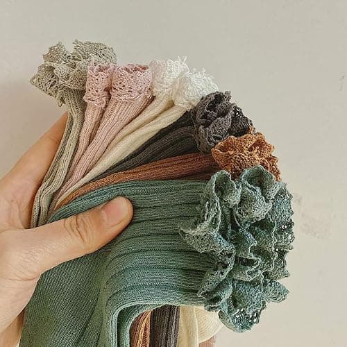 Ashmyova Baby Girls Vintage Ankel Lace Socks Toddler Ruffles Casual Dress Socks 6 Pack thumbnail 5