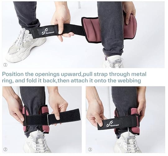 Sportneer Adjustable Ankle Weights Set - 1 Pair (2-10 lbs) Removable Sandbags for Women & Men, Comfortable Neoprene Leg Weights for Walking, Running, Pilates, Yoga, Home Workout & Physical Therapy thumbnail 7