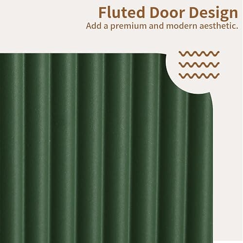 SZTHHDF 67" Fluted Buffet Cabinet Sideboard with Storage, Large Credenza with 6 Doors Accent Storage Cabinets Mid Century Modern Sideboard for Living Room Kitchen (Green) thumbnail 5