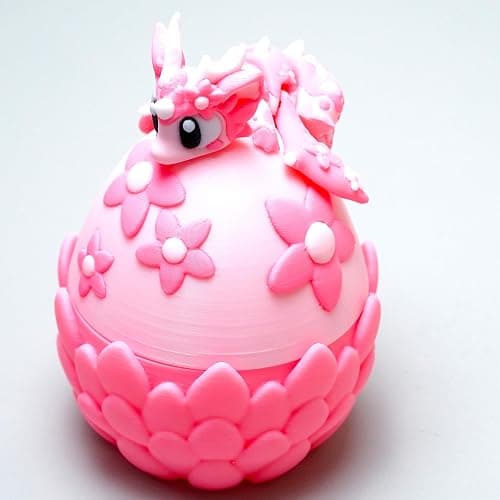 LUYUCUBE Colourful 3D Printed Dragon Egg,Little Dragon Inside Egg,Flexible Realistic Articulated Animal Fidget Toys,Mystery Figurines Gifts,Executive Desk Décor and Festival Collectible (Sakura) thumbnail 8