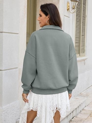 EasyGala Womens Oversized Quarter Zip Sweatshirts Fleece Half Zipper Pullover Tops Fall Fashion Outfits Clothes 2026 thumbnail 5