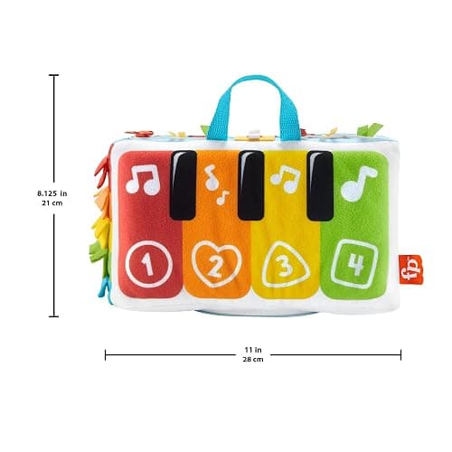 FISHER-PRICE Kick & Play Soft Piano - Weiches und tragbares Pianospielzeug, mitwachsendes Design, bunte Tasten, für Babys ab der Geburt, HND54 thumbnail 3