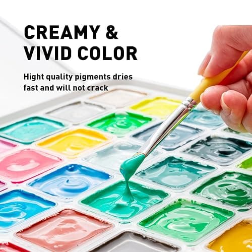 HIMI Gouache Paint Set, 56 Colors x 30g Unique Jelly Cup Design in a Carrying Case Perfect for Artists, Gouache Opaque Art Supplies for Professionals, and More thumbnail 3