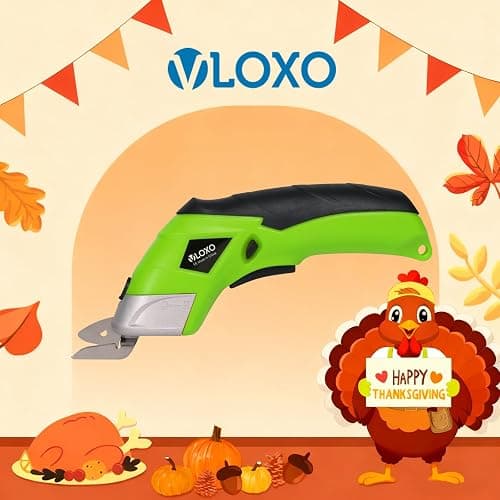 Cordless Electric Scissors, VLOXO Cardboard Cutter Electric Fabric Scissors with Blades Rechargeable Powerful Fabric Cutter for Crafts Leather Carboard Carpet Plastic Felt with Case Green thumbnail 8