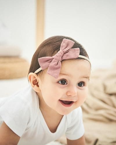 jollybows 12pcs Baby Girls Hair Bows Nylon Elastic Headband Hair Accessories for Infants Toddlers Newborn thumbnail 9