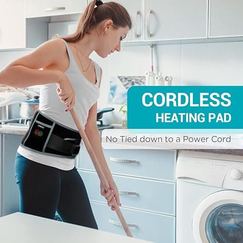Comfytemp Cordless Heating Pad with Massager for Back Pain Relief, Portable Lower Back Massager FSA Eligible HSA Rechargeable, Birthday Christmas Gifts for Women Men Mom Dad Seniors 3 Heat 30 Auto-Off thumbnail 2