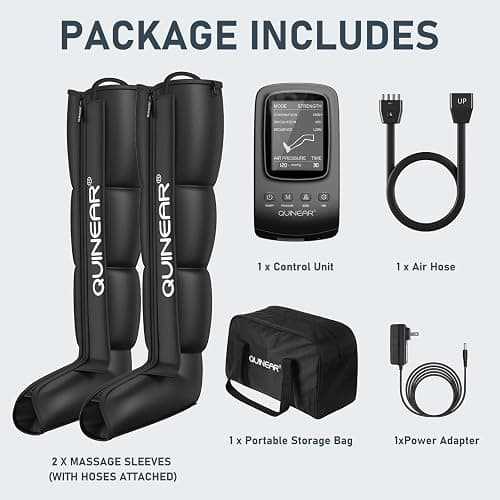 QUINEAR Air Compression Recovery System, Professional Sequential Device for Massage Therapy, Foot and Leg Recovery Boots to Improve Circulation for Athletes, FSA-HSA Eligible (Large) thumbnail 7