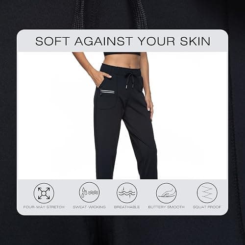 Haowind Joggers for Women with Pockets Elastic Waist Workout Sport Gym Pants Comfy Lounge Yoga Running Pants thumbnail 4